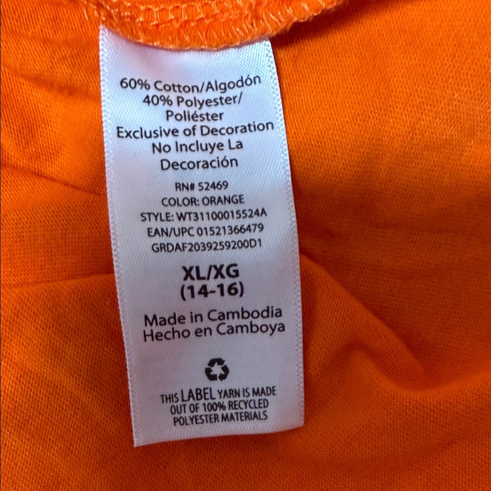 Way To Celebrate Kids XL 14 16 Orange Halloween Long Sleeve Tee - Picture 4 of 6